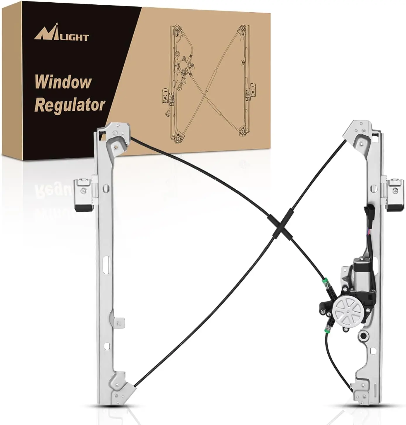 Nilight Front Passenger Side Power Window Regulator with Motor - Car Accessories, Automotive Replacement Part 741-645 for 2001-2006 Chevrolet Avalanche, Silverado, Suburban, Tahoe; GMC Sierra, Yukon XL 1500/2500/3500, Vehicle, Sturdy, Precise Fit