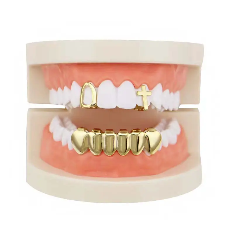 Cross braces silver/golden optional tooth ornaments men and women daily wear gifts