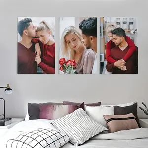 3-Panel Hanging Wall Art Set, Custom Canvas Prints with Your Photos, Personalized Art, Print Pictures on Canvas, Gifts for Family, Weddings, Friends, Home Decoration