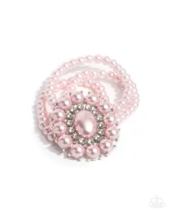 Take A Fancy To - Pink Pearl Stretchy Bracelet - Paparazzi