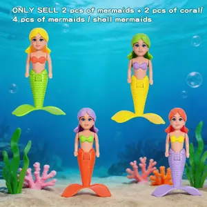 Rotating Shell Mermaid Diving Toy, Coral Cluster Shell Mermaid, Submersible, can rotate freely underwater and float to the surface. Ideal for party favors, table decorations, summer pool & beach fun, holiday and birthday gifts.