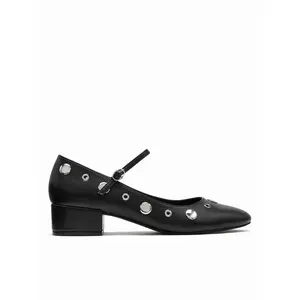 Cider STUDDED CHUNKY HEELED MARY JANE FLATS