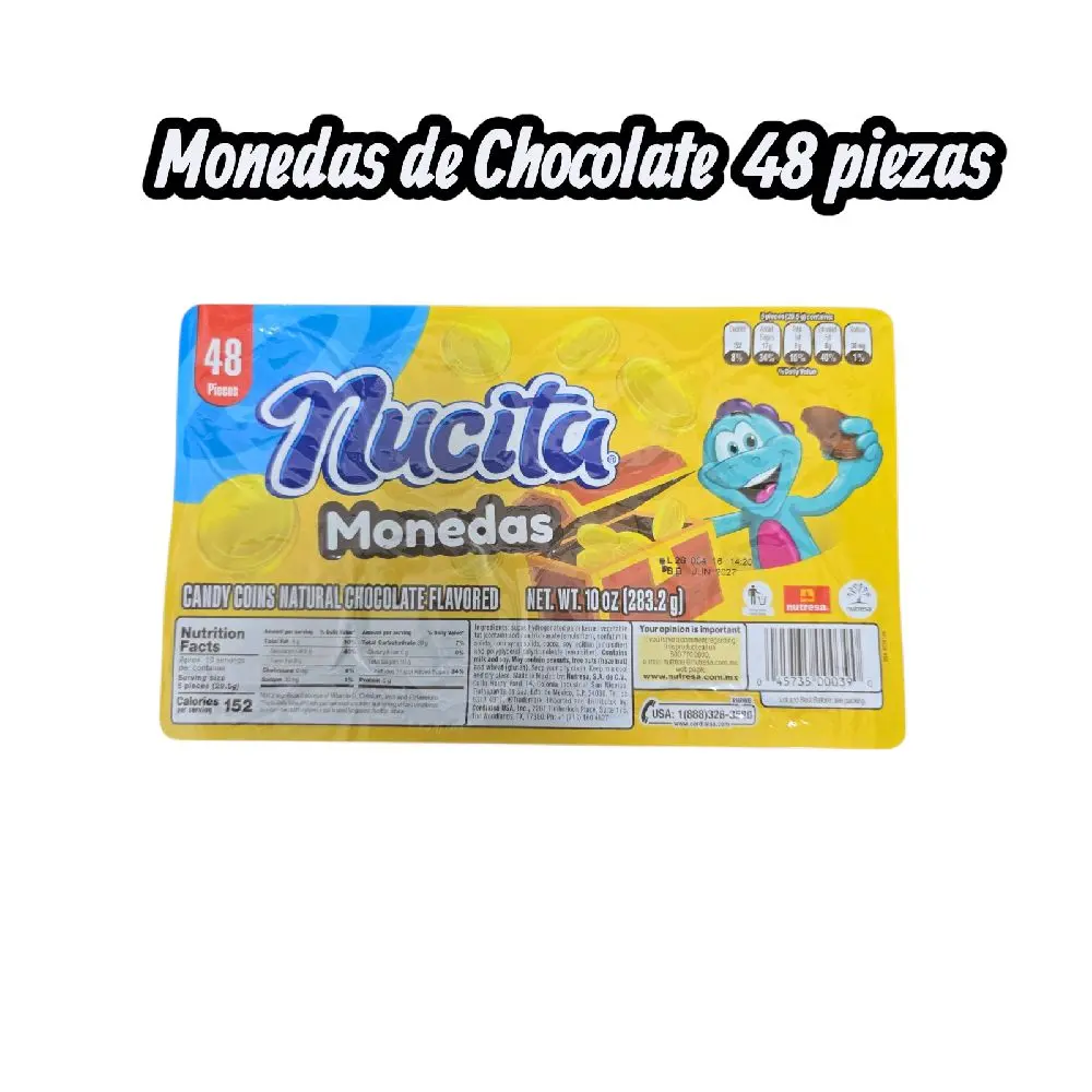 Nucita Monedas Chocolate-Flavored Candy Coins – 48 Pieces, 10 oz