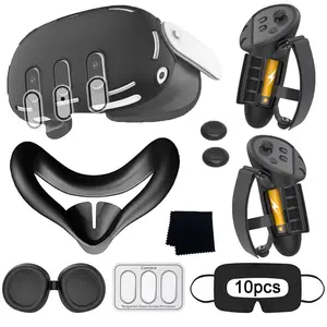 Silicone VR Game Accessories Set, Soft Comfortable Silicone Protective Cover Kit, Controller Protective Cover, Lens Protective Cover, Screen Protectors, Idea Gift for Friends, Protection