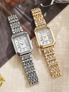 Women's Elegant Rectangle Dial Quartz Watch, Modern Fashionable Wristwatch, Square Dial Wristwatch, Fashion Watch for Party, Daily Clothing Decor, Trendy All-match & Exquisite Watch for Birthday Gift without Box