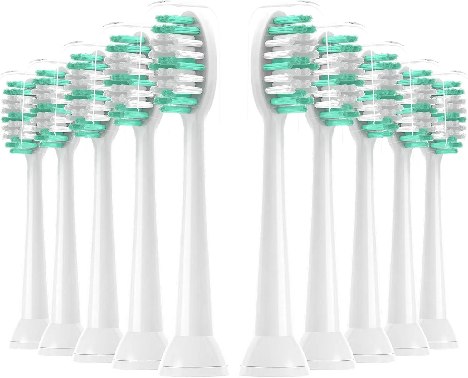 Replacement Toothbrush Heads 10 Pack for AquaSonic Black Series for Vibe Series Black Series pro, and for Duo Series pro Electric Toothbrush,Whtie