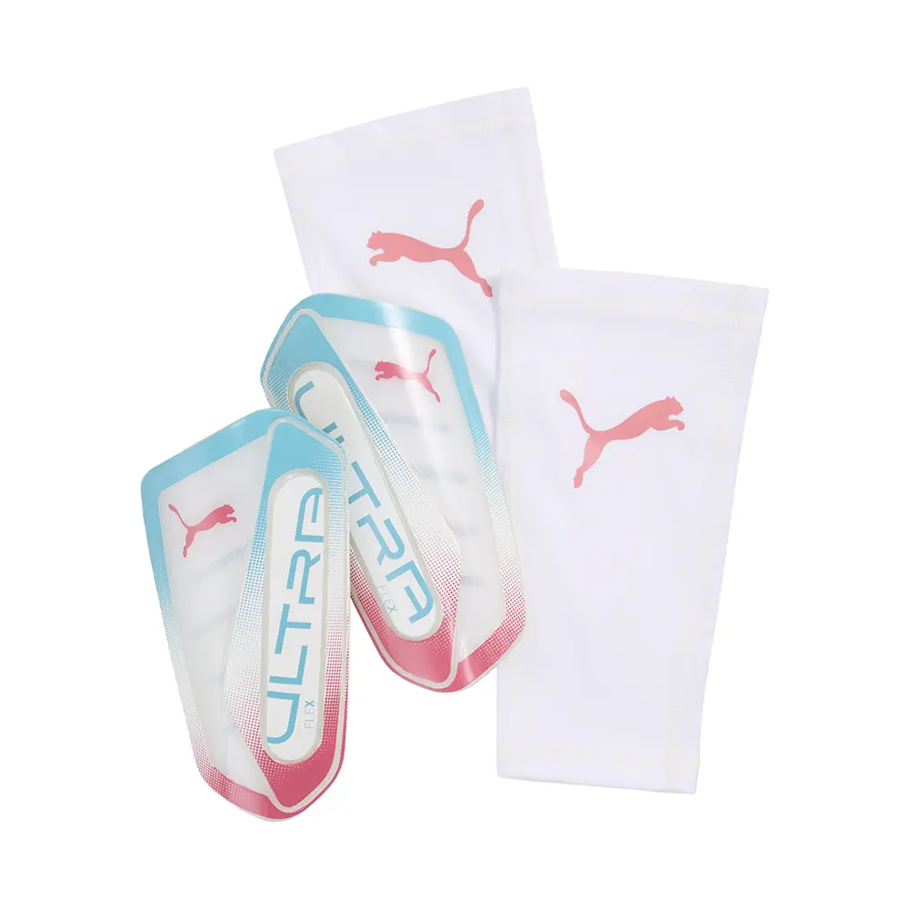 PUMA Mens Ultra Flex Re-Charge Sleeve Shin Guards Atheltic - White PUMA Mens Ultra Flex Re-Charge Sleeve Shin Guards Atheltic - White