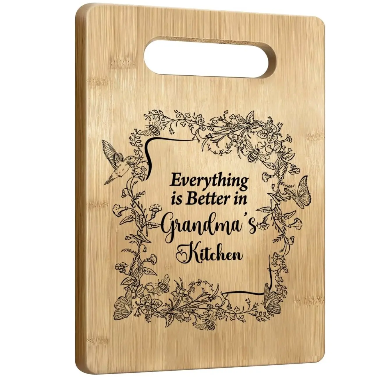 Grandma Cutting Boards for Kitchen, Mother's Day Birthday Gifts for Grandmother from Grandkids, Best Grandmother Gifts Chopping Board, Everything Better in Grandma's Kitchen Decor Board