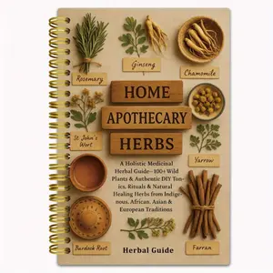 Home Apothecary Herbal Medicine Notebook - Guide to 100 Plants, with DIY Lozenges and Sticky Rituals, Natural Remedies, 13.97x21.08 cm Herbalist Journal, Gift for Herbal Enthusiasts, Journals for Writing, Notes Notebook