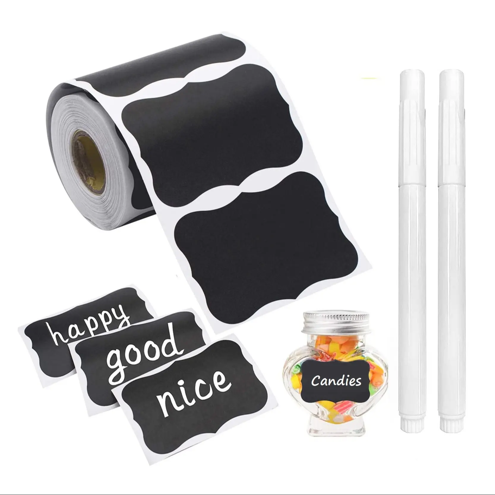 120 Erasable Kitchen Jar Labels Per Roll, Includes Labels, Perfect Christmas Gift for Seasonal Celebrations, Home Use Bottle Stickers, Adhesive Stickers, Pantry Labels, Sticky Labels, Labels For Food Containers, Removable Labels