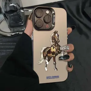 Case for iPhone 16 Pro Max 15 Plus 14 13 12 11 XS XR Designs Featuring a Horse Motif Matte Shockproof Anti-Scratch Stylish Smartphone Cover