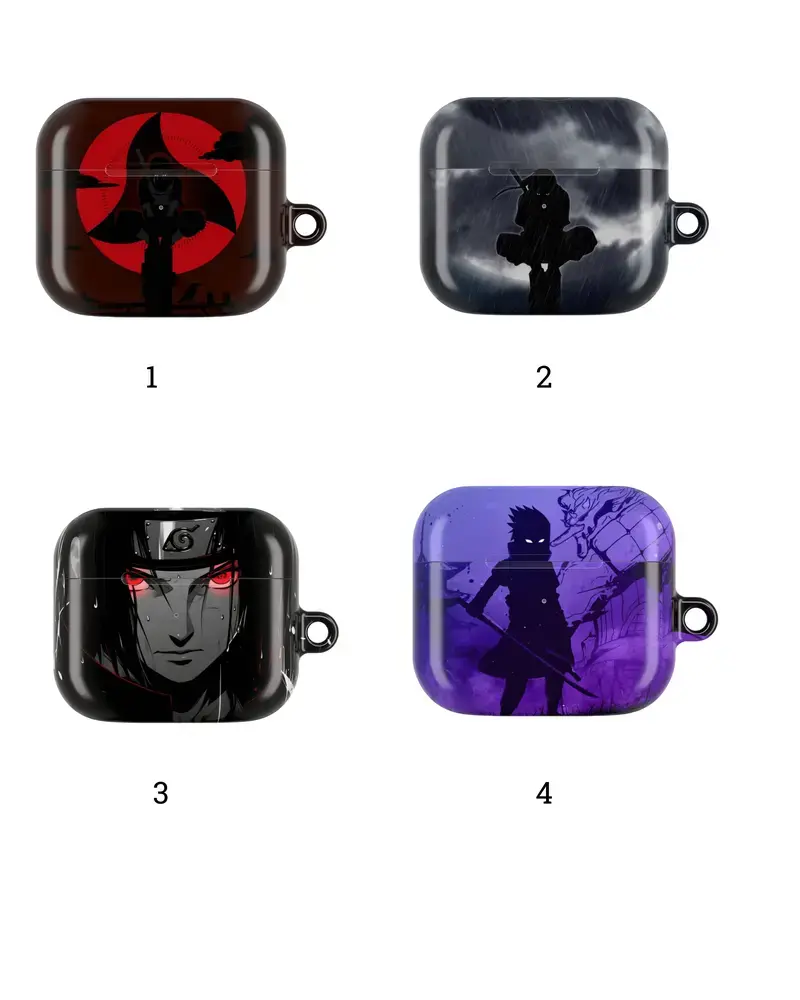 Dark Ninja Anime Inspired AirPods Case Cover For AirPods 1/2/3/4 Pro Pro 2 Pro 3, Manga Aesthetic Gift