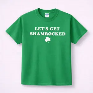 [Sale Up To 50%] Let’s Get Shamrocked Tee, Funny Saint Patricks Day, Funny St. Patty's Crop, Kiss Me I'm Irish, Lucky St Paddy's Day, Saint Paddy's Day, Womens Graphic Tee Unisex