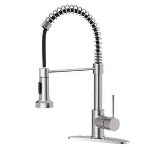 Kitchen Sink Faucet, Pull Down Kitchen Faucet, High Arc Faucet, Chrome Kitchen Faucet with Sprayer Stainless Steel Single Handle