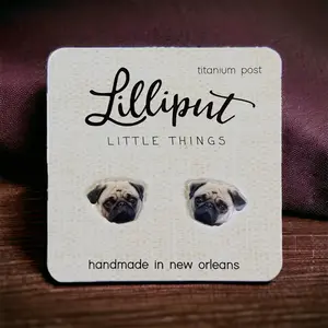 Lilliput Little Things Handmade Pug Dog Earrings