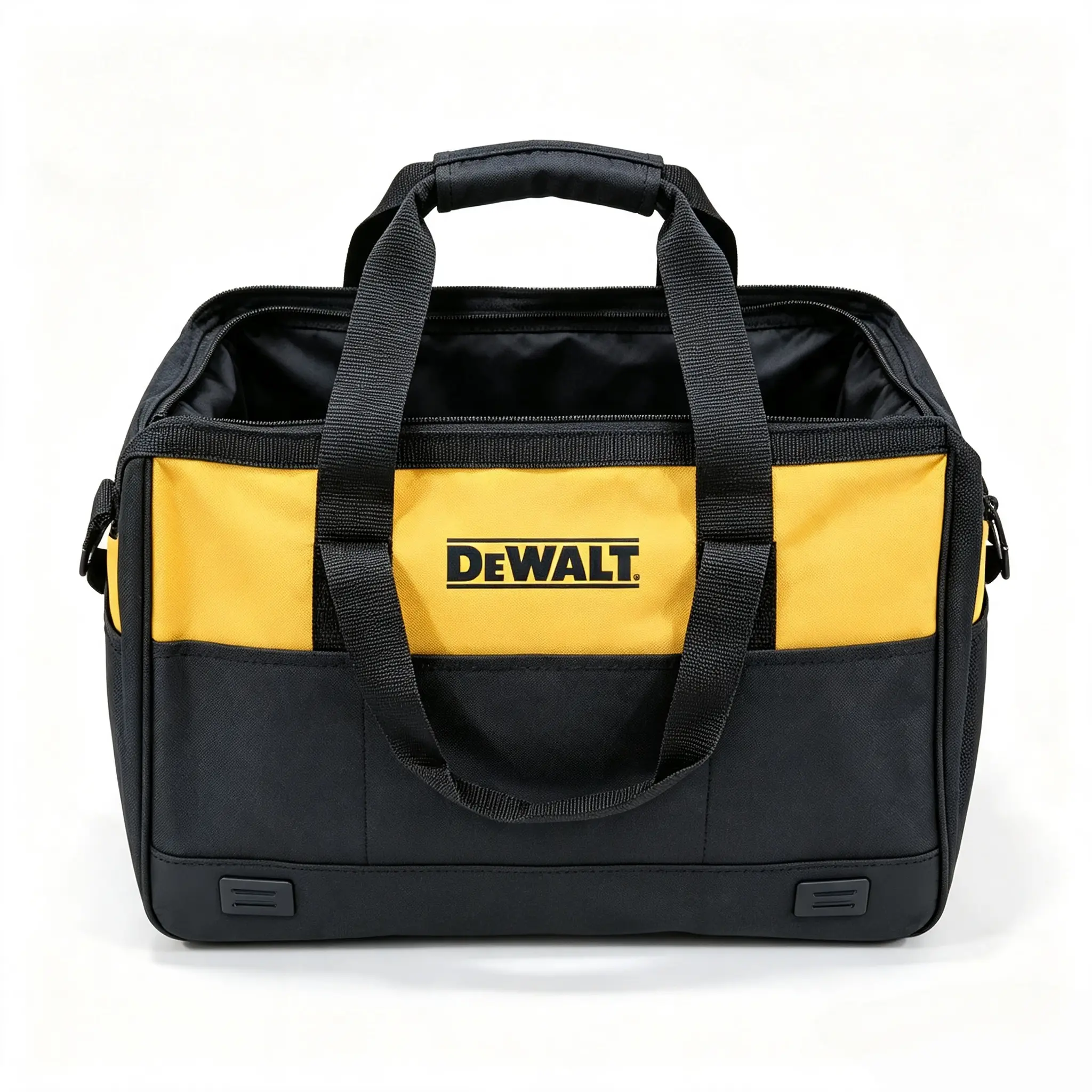 Dewalt Durable Canvas Tool Bag Features Rivet Reinforcement And Sturdy Carry Handles, Large Capacity Zipper Closure Design, Tear-resistant Textile Structure For Contractors And Home Improvement Enthusiasts mechanical repair automotive compact