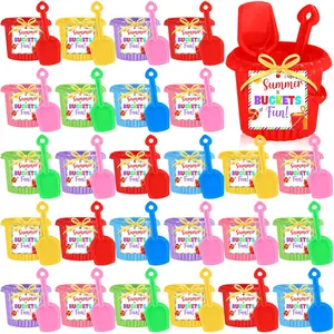 24 Pack End of Year Buckets Gifts Bulk, Student Goodie Bags Summer Pool Party Favors with Cards, Various Sets with Different Accessories from Teacher for Kids Preschool Kindergarten Class Rewards Summer Birthday Graduation Party Supplies Holiday