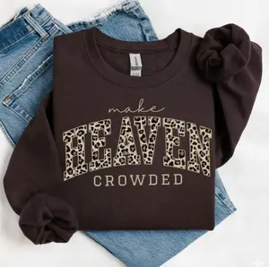 Make Heaven Crowded Sweatshirt Cozy Fall Unisex Crewneck Sweater, Jesus Loves You Pullover Gift, Casual Streetwear Top for Men & Women