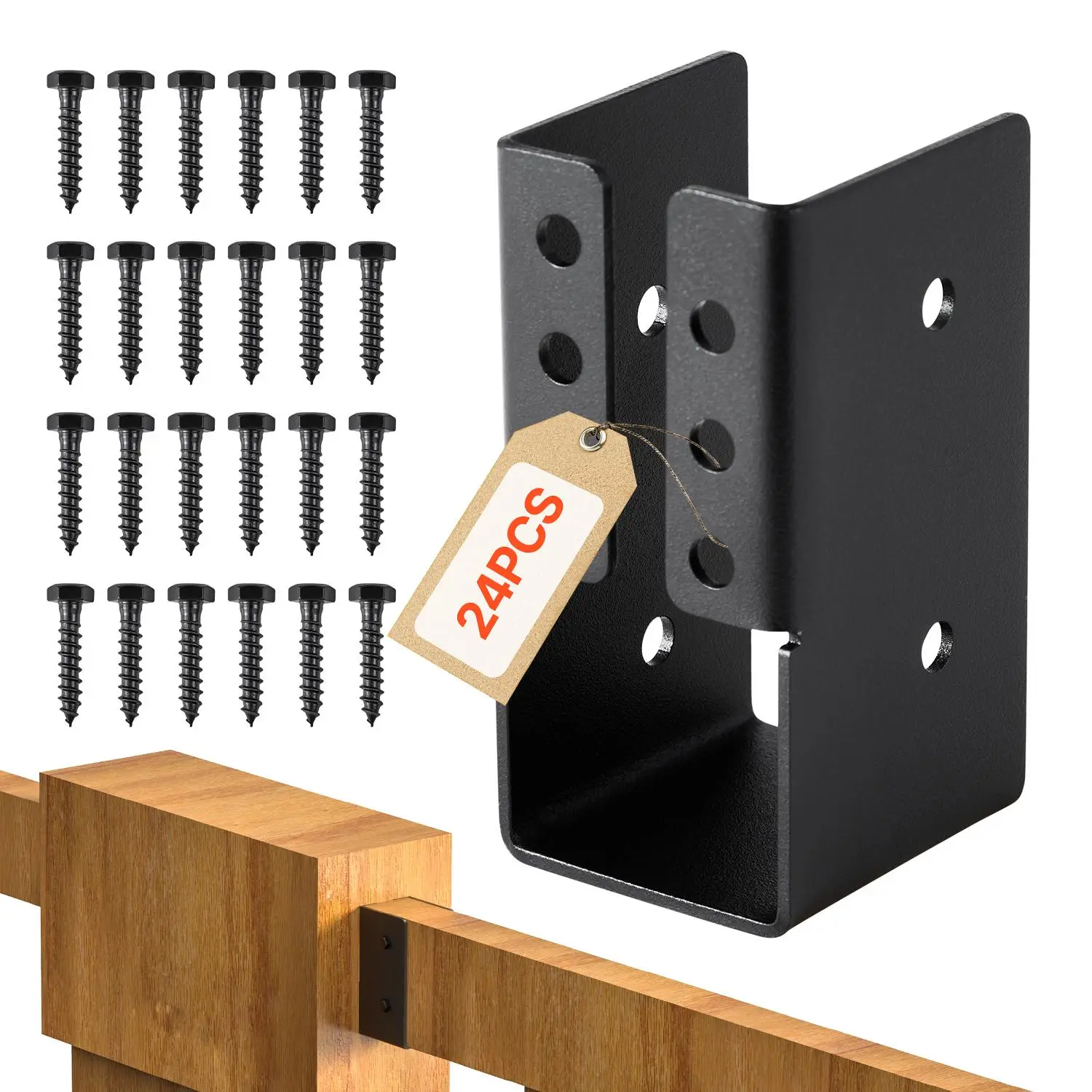 VEVOR Concealed Joist Hanger,  2x4 Inch Outdoor Concealed-Flange Joist Bracket with Screws, Steel Light Joist Hangers for 1.93 x 3.62 Inch / 49 x 92 mm Beam, Swing, Fence, Wooden Slides, 24 Pcs
