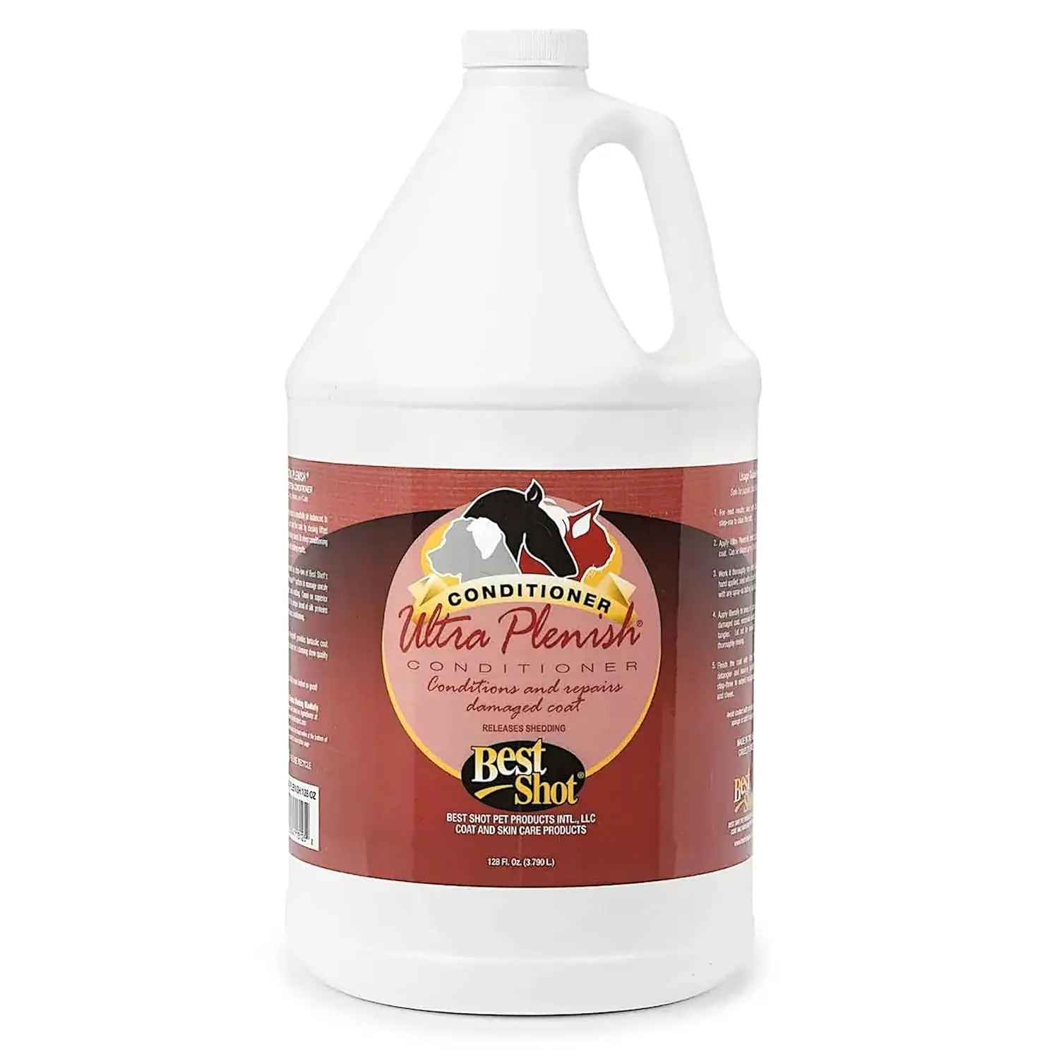 Ultra Plenish Conditioner with Coat Release Technology, Ideal moisturizing pet grooming conditioner for Dogs, Cats and Horses, 1 Gallon