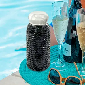 Black Bling Studded 8oz Insulated Stainless Steel Water Bottle
