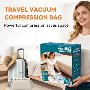 Travel Vacuum Bags Set with USB Rechargeable Electric Pump 9/15 Pack Space Saver for Clothes Durable Zipper Seal Lightweight Organizer for Trips & Luggage
