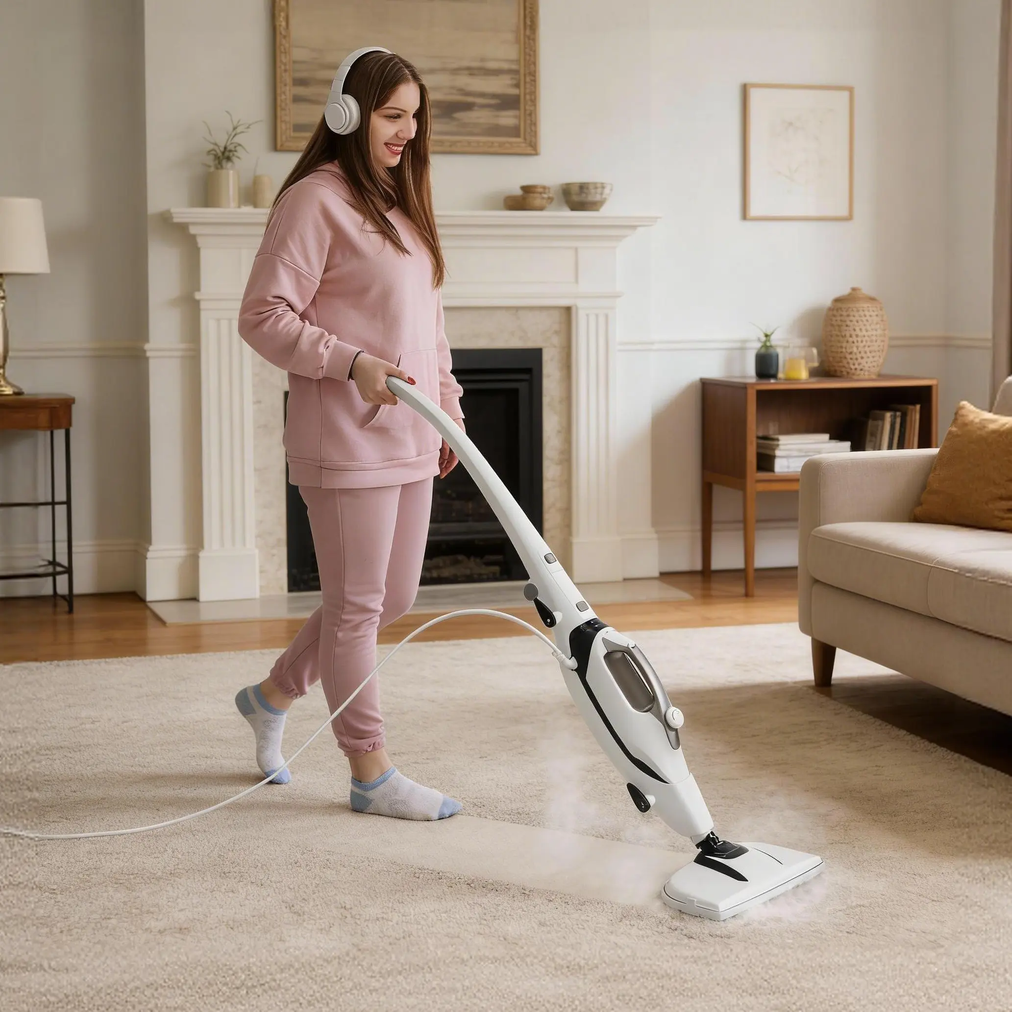 10-in-1 Steam Mop with 2 Machine-Washable Dirt-Resistant Pads, Foldable Design & Removable Water Tank, 4 Brush Heads for Sealed Hard Floors, Marble, Stone, Hardwood, Tile & Laminate Multi Surface Steamer,summerwins tiktokshopbacktoschool