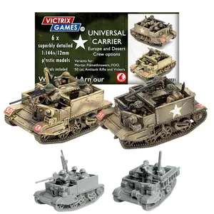 Victrix WWII 12mm Scale Universal Carrier Set - 6 Detailed Miniatures with Crew - Ideal for Wargaming