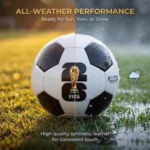 FIFA Certified 2026 World Cup Official Match-Weight Football, Durable PU Material, Low Bounce, Superior Air Retention, Suitable for Youth & Adults, Collectible World Cup Souvenir