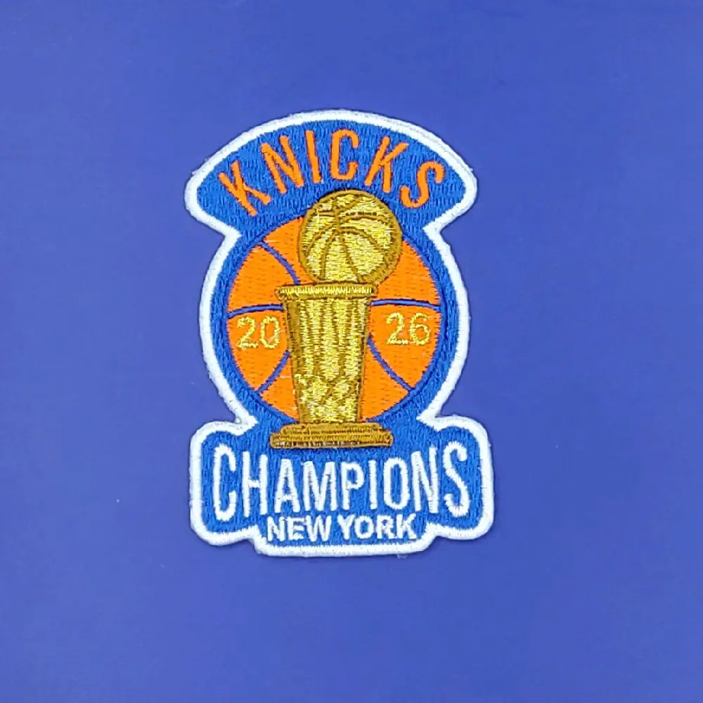 Knicks Champions Embroidered Iron-on Metallic Gold Patch 3"