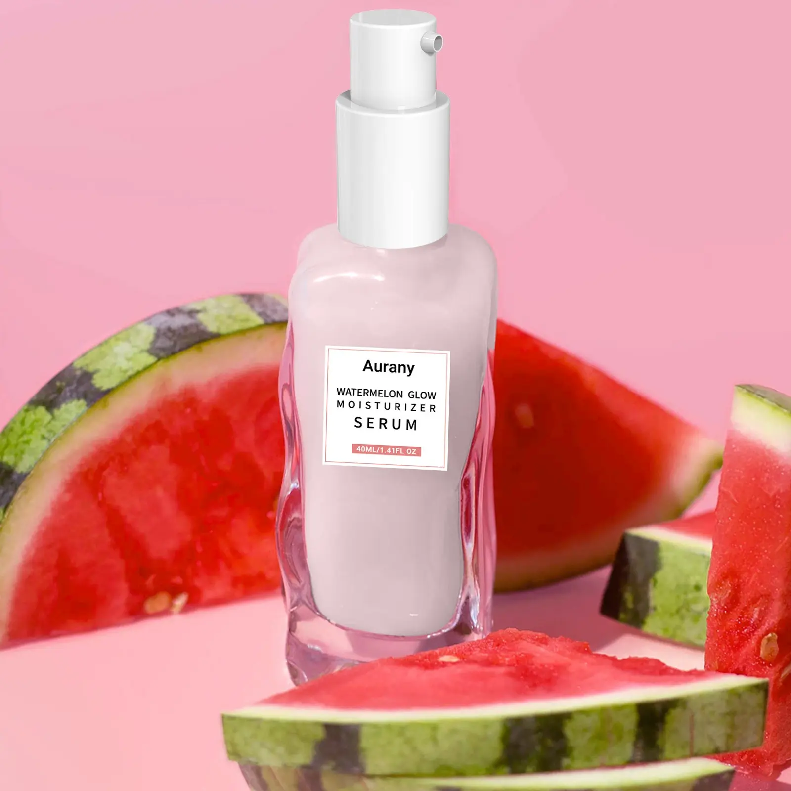 1PC-Watermelon Glow Moisturizer Serum,Watermelon Moisturizer Essence Liquid , Watermelon Serum,Brightening, Plumping Hydrating Face Serum, Makeup Primer,Liquid Highlighter With Dewy & Glowing Korean Skin Care -40ml