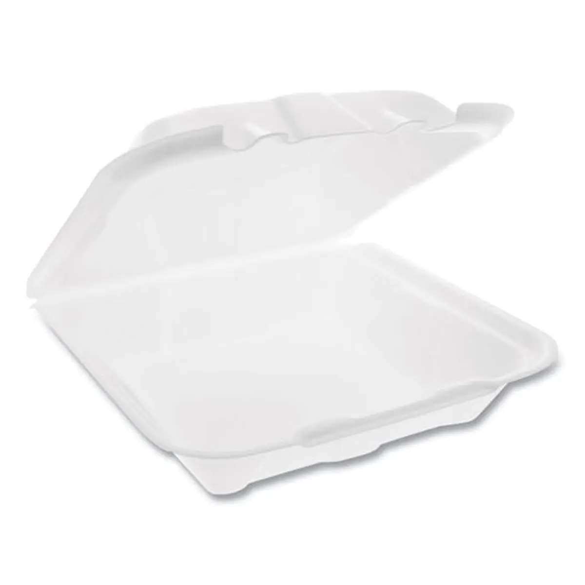 9 in. Foam Hinged Lid Containers, White