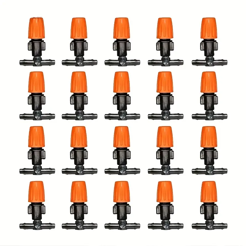 40pcs Adjustable Garden Drip Irrigation Sprinkler, Micro Nozzle Sprayer, Watering Drip Liquid Dispenser, M Mist and Jet Water Flow Patterns, Black Plastic