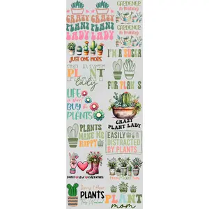 CRAZY PLANT LADY Pre-made 22X60 Gangsheet - Decorative Print with Floral Designs for Wall Decoration and Room Ornaments