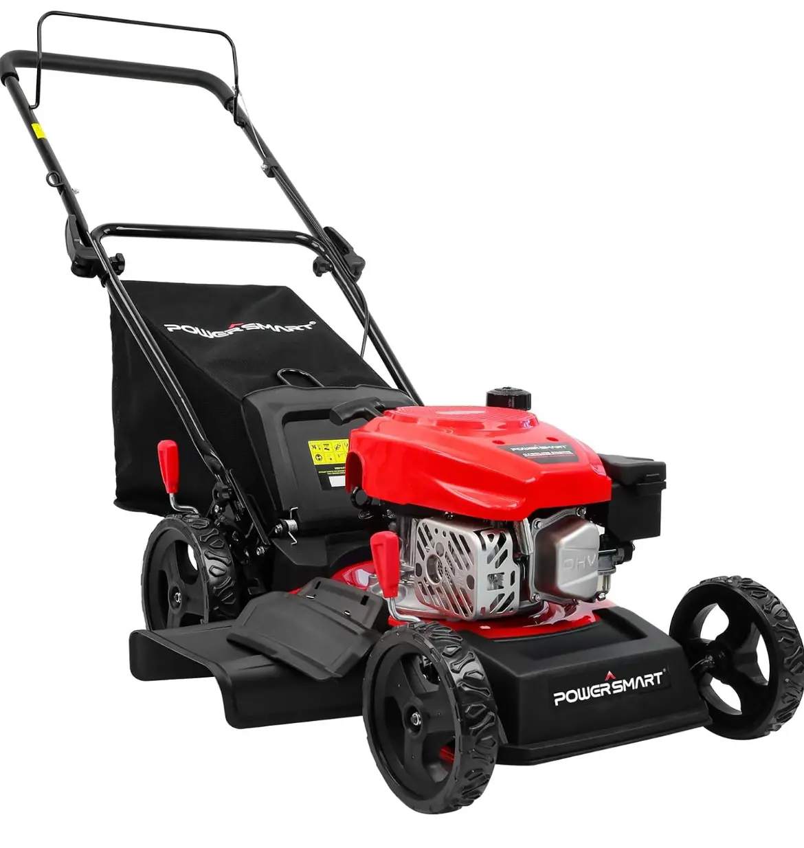EasyCut 18-Inch 144cc Push Gas Lawn Mower, 3-in-1 Mulch/Bag/Side Discharge, Steel Deck, 6 Height Adjustment