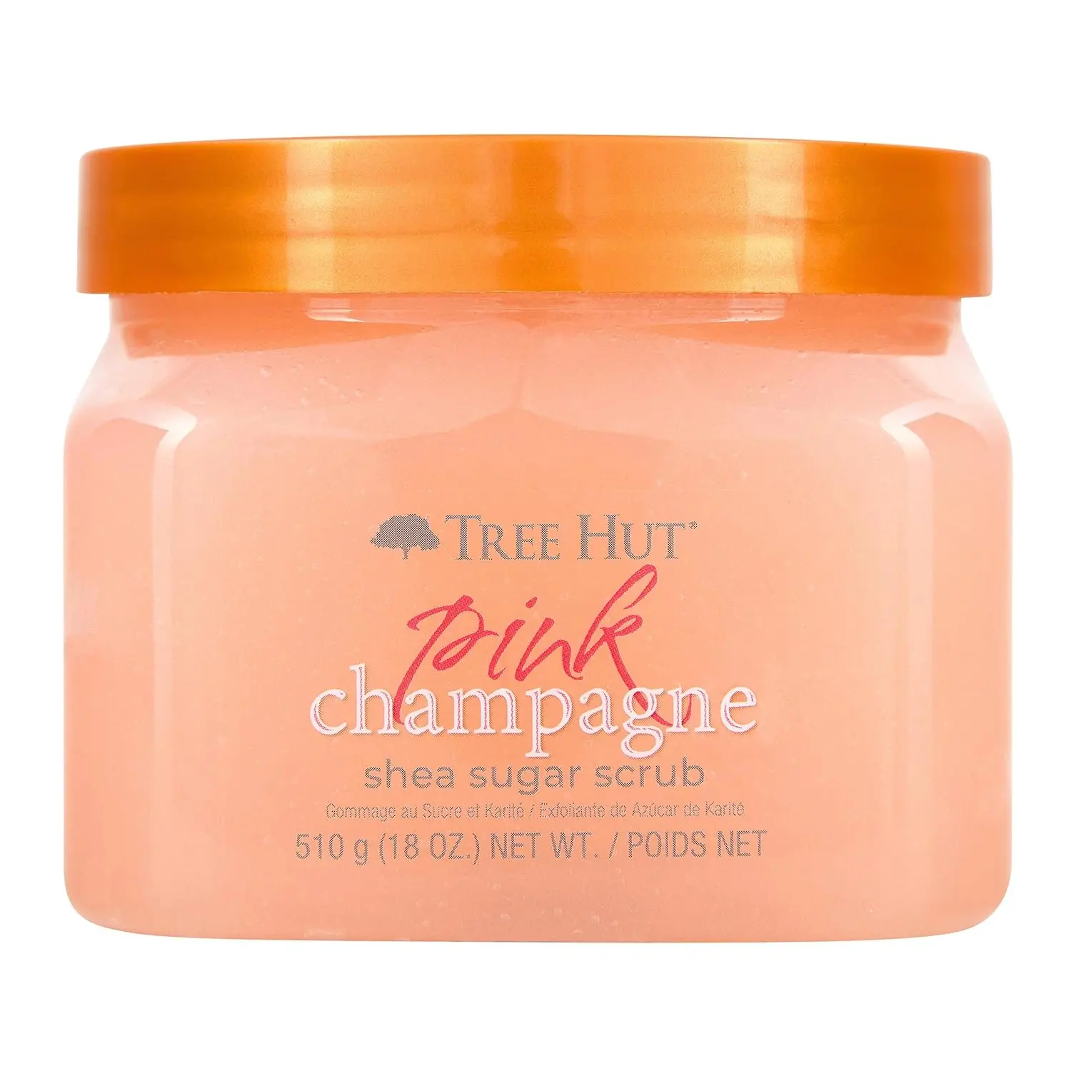 Tree Hut Pink Champagne Body Scrub - 18 Oz Exfoliating & Hydrating Sugar Scrub with Shea Butter & Essential Oils, Body Scrubber for All Skin Types, Vegan Self-Care Gift for Women