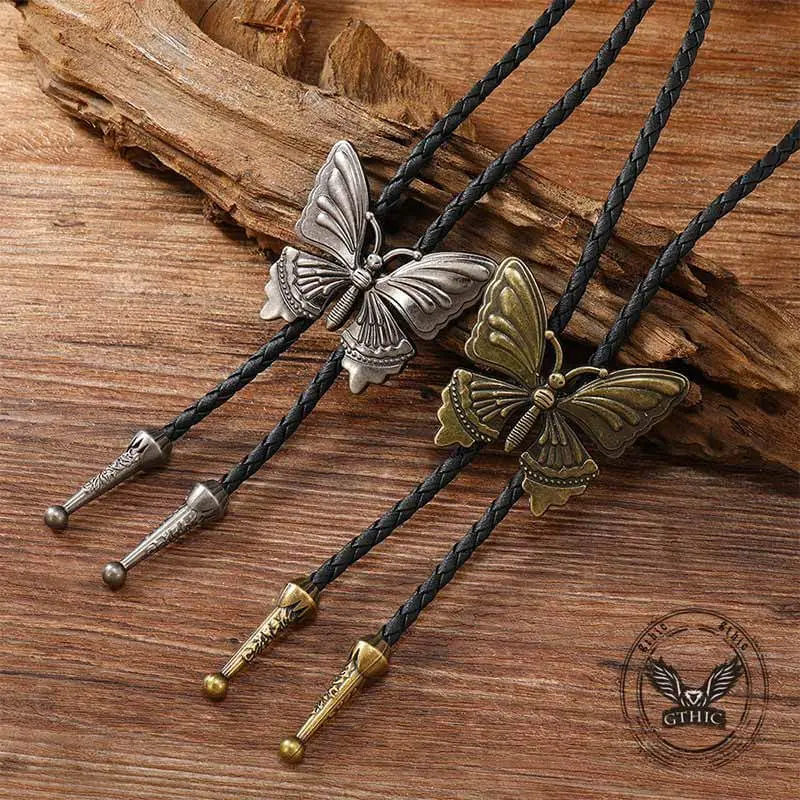 GTHIC Adjustable Vintage Butterfly Alloy Bolo Tie, Unisex Jewelry Accessory for Birthday Gifting