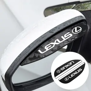 2-Piece Car Rearview Mirror Rain Eyebrow, Reflective Mirror Rain Cover, Car Rain Strip Decoration, Lexus Exterior Protection Accessories, Automotive Vehicle