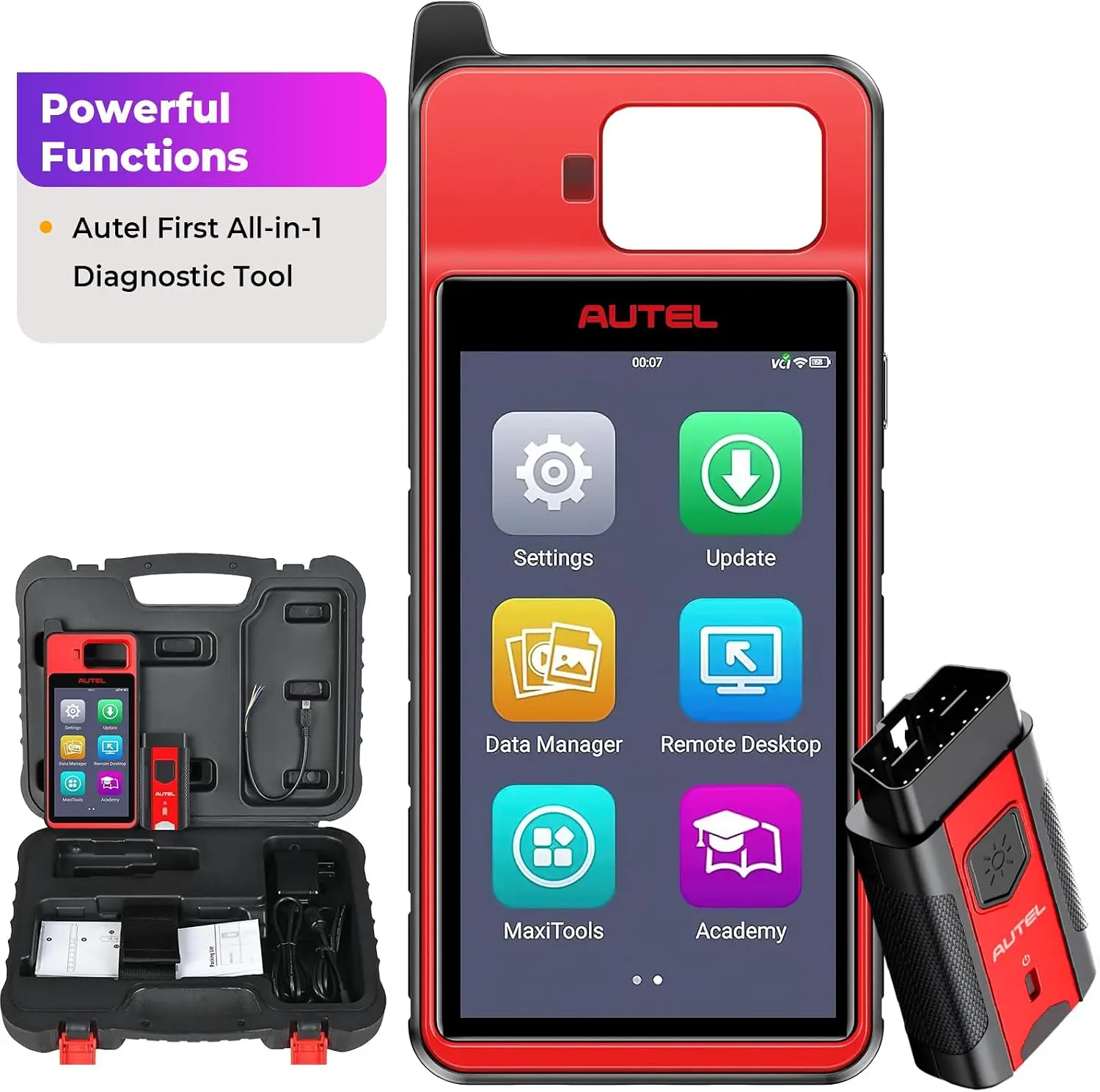 Autel KM100E OBD2 Diagnostic Scanner, VCI200 Wireless Scan Tool with Auto Scan 2.0, Lifetime Free Updates, 100+ Brands