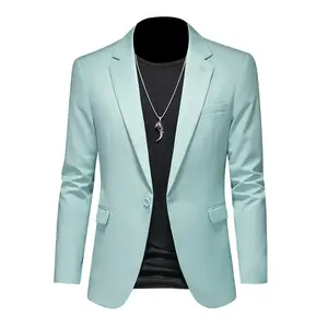 2025 Men's Slim Fit Casual Suit Plus Size Single Blazer Wedding Professional Classic Business Jacket