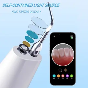 FARNDU New Generation Ultrasonic Dental Scaler | Remove Dental Calculus,Plaque/Tartar | Precise Positioning via WiFi Connection, 4 Adjustable Modes | Rechargeable | Built-in Light for Precise Tartar Detection | Waterproof Design | Oral Cleansing