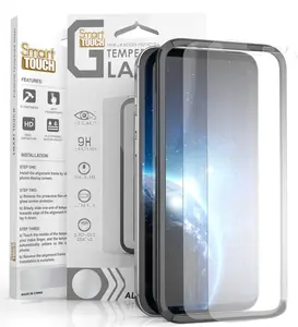 EZ Install Frame and 2X Tempered Glass Screen Protector Guard Scratch/Crack Saver for Apple iPhone 12 Mini (2020, 5.4" Model)