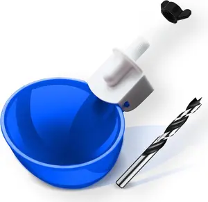 8 Pack Automatic Chicken Waterer, Blue Chicken Water Feeder Cups Suitable for Various Poultry, Cup Body Deepened Double Rubber Ring No Leakage, with Mounting Hole Opener