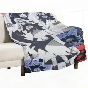 Soft Reversible Anime Flannel Throw Blanket 280gsm - Machine Washable All Seasons Multi-Purpose Use for Sofa Couch Bed - Popular Contemporary Print Design