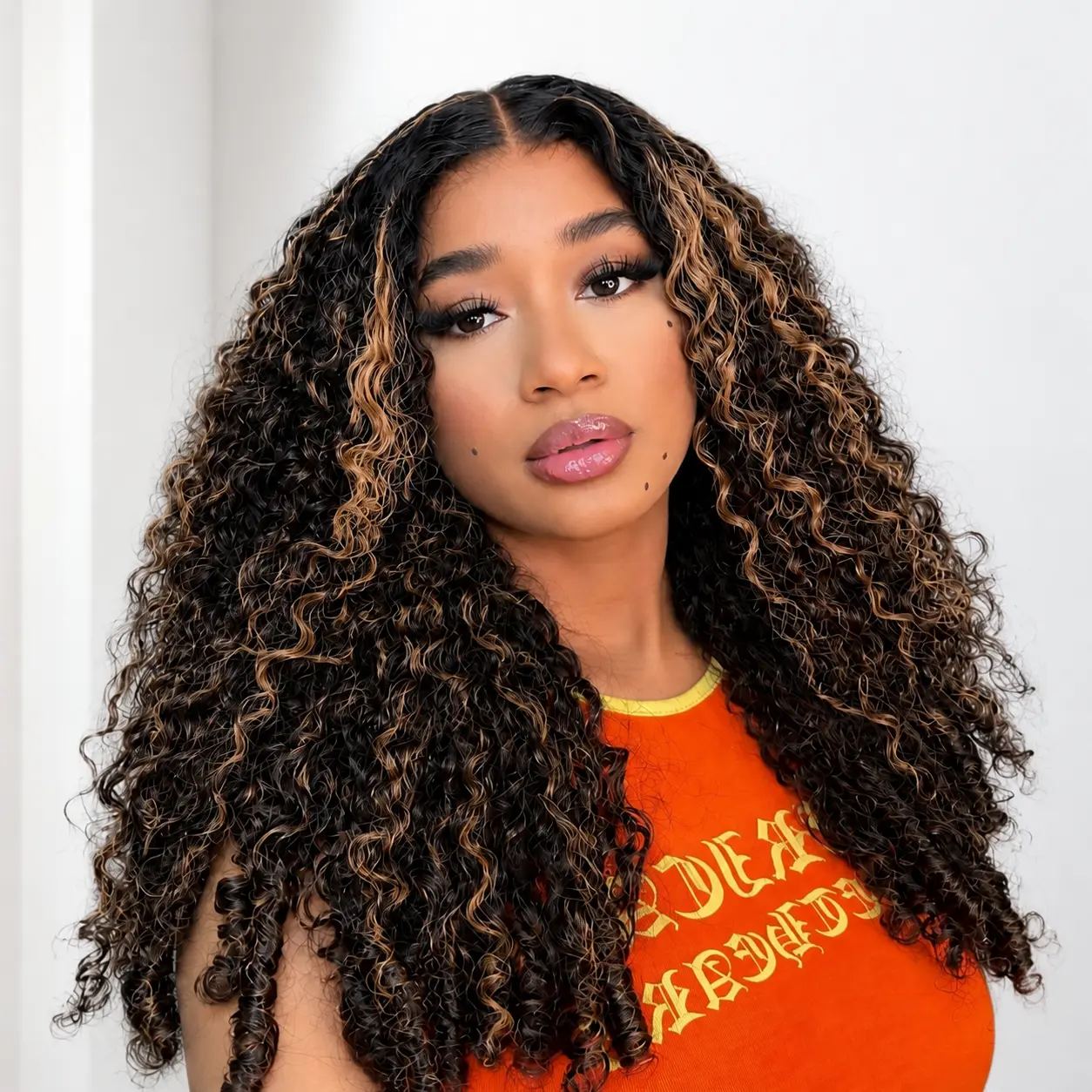 QUANDIAN 13x6 Glueless Burmese Curly Wear&Go Wig FB/30 Highlight Human Hair Pre-Cut HD Lace Pre-Bleached Drawstring Cap#SohoChic #TikTokShopBackToSchool