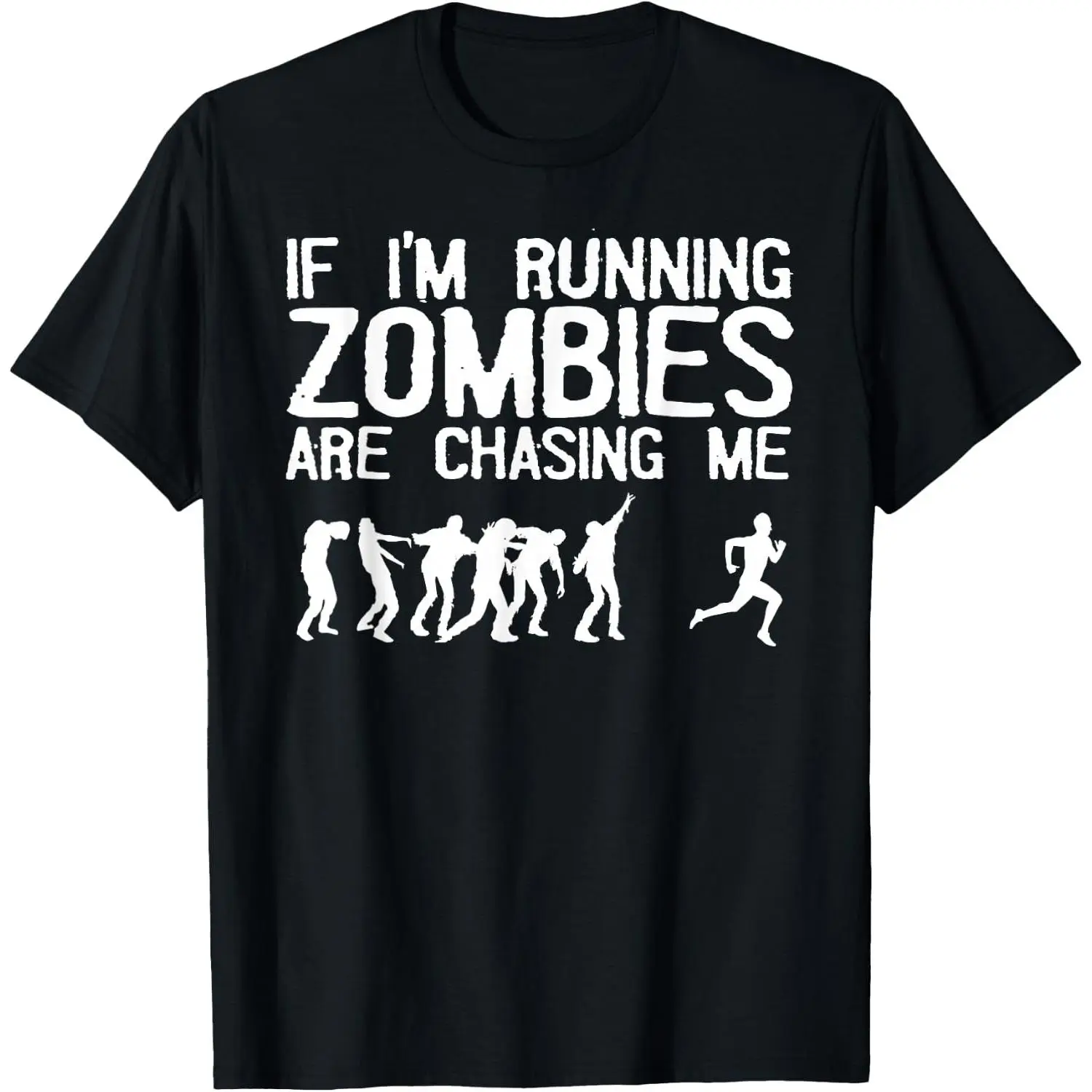 Women's 100% Cotton Short Sleeve Halloween T-Shirt, Funny Zombie Running Design for Men, Short Sleeve Tops