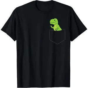 Cute Dinosaur in Pocket Funny Pocket Dinosaur T-Shirt