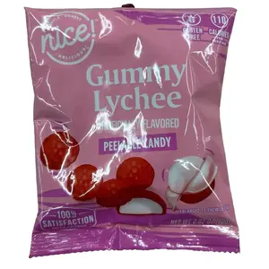 Nice Gummy Lychee Peelable Candy - Sweet Snack Bonbon Bite Flavor Remineralizing Underbrush Chewing Gum