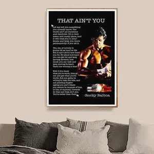 Rockyy Balboa Movie Quote Poster Sylvester Stallone Poster Wall art Living Room Home Decor Poster No Frame