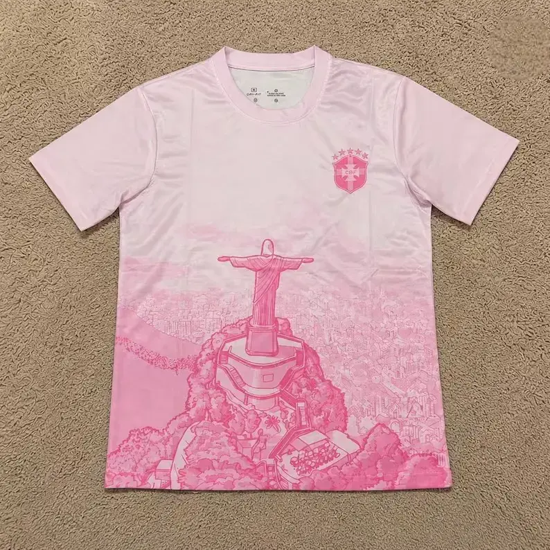 2026 Team Jersey Merch, Brazil Cherry Pink AOP T-shirt, Men 3D T-shirt, Gift for Fan
